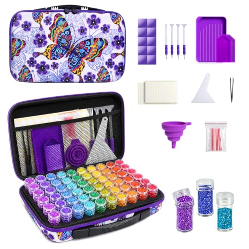 ZORETCO Diamond Painting Storage Case, 60 Slots Diamond Art Kits for Adults - color: Butterfly, size: 60 Jars