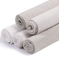 Linen Needlework Fabric, Kissbuty 5 PCS Linen Fabric Cloth for Garment Craft Flower Pot Decoration Embroidery Cross Stitch Cloth, 19.6 by 19.6 Inch (White Beige)