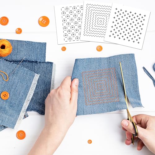 33 Pcs Plastic Sashiko Stencil 4.7 X 4.7 Inch Geometric Sashiko Pattern Template for Drawing Line Quilting Stencil Sewing Hand Quilting and Embroidery and Design Creativity DIY - color: White