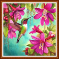 Funart Stamped Cross Stitch Kits for Beginners Full Range of Cross Stitching Preprinted Embroidery Kits for Adults, 11CT Embroidery Pattern Needlepoint Kits-Hummingbirds Collect Honey 18x18 inch - color: ColorArt58