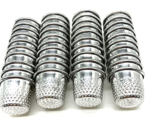 40Pcs Silver Sewing Thimbles Sewing Quilting Metal Thimbles DIY Craft Finger Protectors