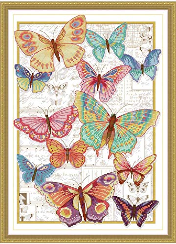 ITSTITCH Stamped Cross Stitch Kits 11CT 13X17 inch 100% Cotton DIY Embroidery Starter Kits Easy Patterns Stamped Embroidery Kits for Adults DMC Animal Series - color: Animal Series 13x17 inch