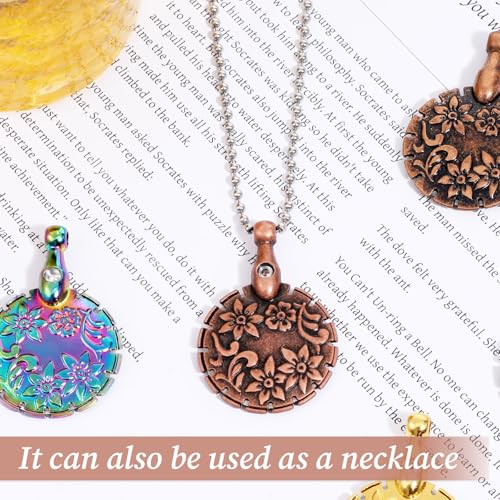 SynHHergyx Yarn Cutter Pendants 5 Pcs Vintage Thread Cutter Metal Yarn Cutter Thread Disconnector Round Yarn Cutter Pendant for DIY Sewing Tools Knitting Supplies (Gold, Silver, Copper, Dazzle Color)