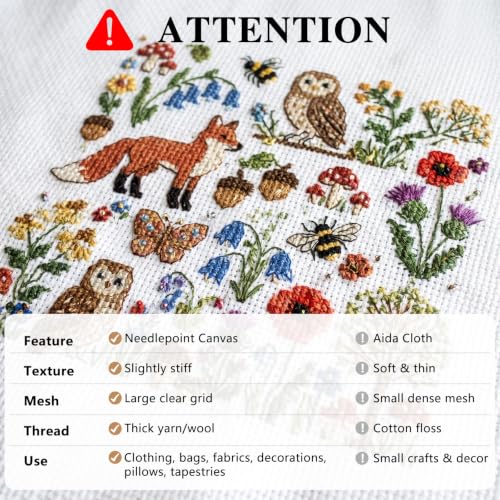18 Mesh Needlepoint Canvas Blank,18" x 20", Interlock Needle Point Canvas Roll Blank, Cross Stitch Fabric, Cross Stitch Canvas for Embroidery Crafts - size: 18 Mesh