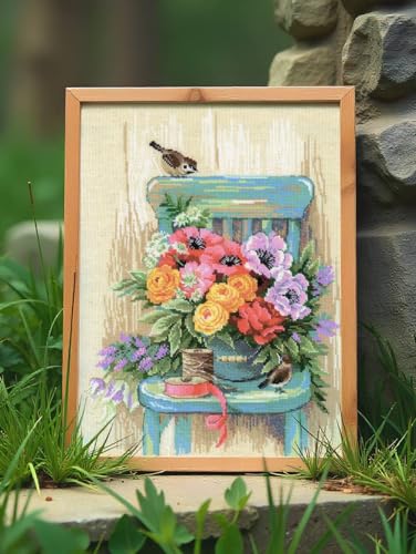RIOLIS 2299 Garden Flowers Counted Cross Stitch Kit 11.75 x 15.75 in - style: Garden Flowers 2299