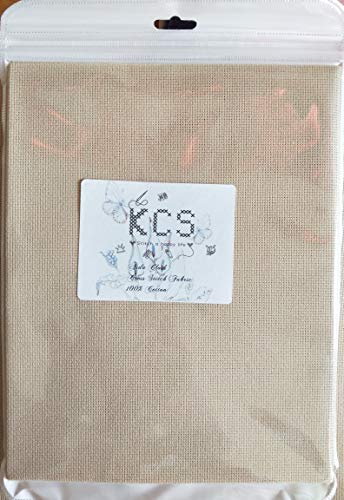 19" x 28" 18CT Counted Cotton Aida Cloth Cross Stitch Fabric (Khaki) - color: Khaki