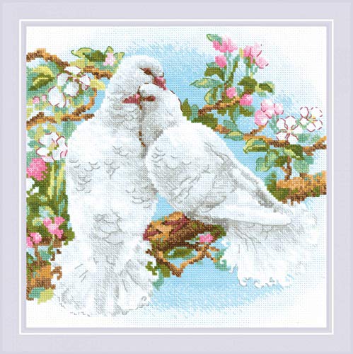 RIOLIS 1856 White Doves Counted Cross Stitch Kit 9.84 x 9.84 in - style: White Doves 1856