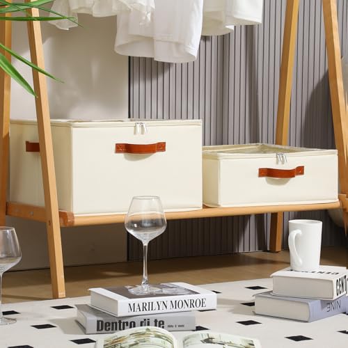 Foyego Wine Glass Storage Box, 2 Pack, Beige - color: Beige, size: 15.7"L x 15.7"W x 9.8"H-2 Pack
