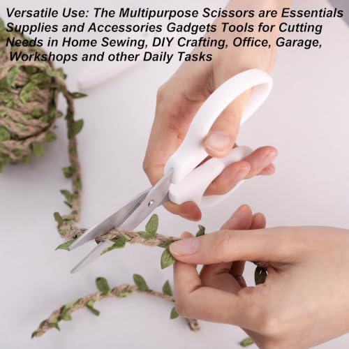 YOUGUOM 6in White Scissors, Multipurpose for Office School Crafts Sewing