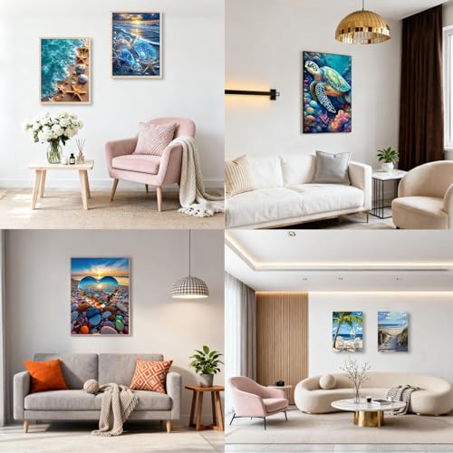 EIBEILI Diamond Art Kits for Adults-6P Beach Diamond Painting Kits Wall - color: DP03461