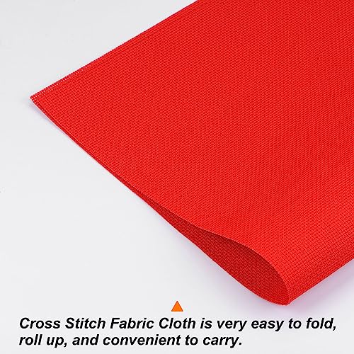 HARFINGTON 14 Count Cross Stitch Cloth Fabric 20 by 28 in Red - color: Red, size: 14 Count