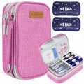suzamed Double Layer Insulin Cooler Travel Case, Expandable Space, Pink - color: Pink