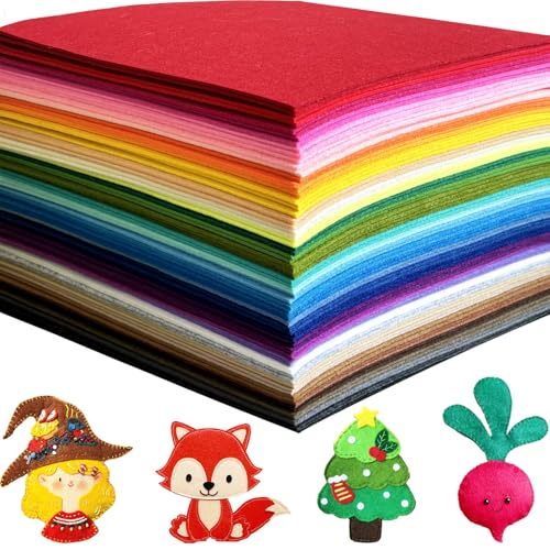 80 Pcs Wool Blend Felt Squares Sheets Bulk, 12"x12", 1MM Thick - size: 12'' x 12''- 1MM Thickness
