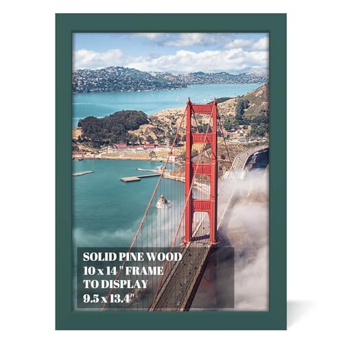 10x14 inch Wood Picture Frames for Wall Hanging,Diamond Painting Frames Rectangle Baby Scan Picture Frame for Family Walls Decoration,Anniversary,Wedding,Christmas,Halloween,Shower,Certificate (Dark - color: Dark Green, size: 10x14 inch
