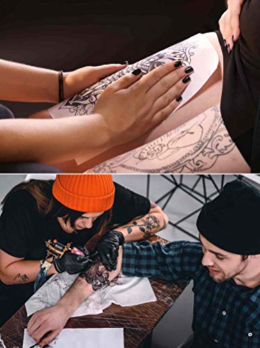 Tattoo Transfer Paper, Cridoz 100 Sheets Tattoo Stencil Transfer Paper for Tattooing Blue - size: 8.25 x 11.75 Inch (Pack of 100)