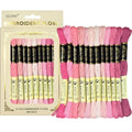 Premium Rainbow Color Embroidery Floss - Cross Stitch Threads - Friendship Bracelets Floss - Crafts Floss - 12 Skeins Per Pack Embroidery Floss,Pink-Brown Gradient - color: Pink-Brown Gradient