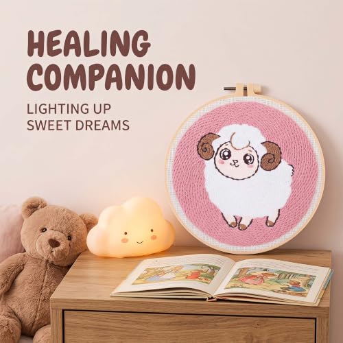 Harimau Punch Needle Kit Twelve Zodiac Signs Pattern,1Pc Embroidery Hoop, Essential Punch Needle Supplies,Ideal Punch Art for Beginners,DIY Adults Embroidery, Video Teaching - color: 65275