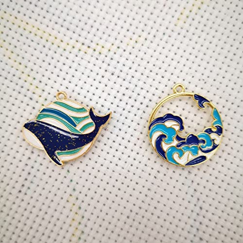 2 Pieces Dolphins and Waves Needle Minder Magnetic for Cross Stitch Embroidery, Cute Ocean Series Needle Nanny, Needlework Accessories