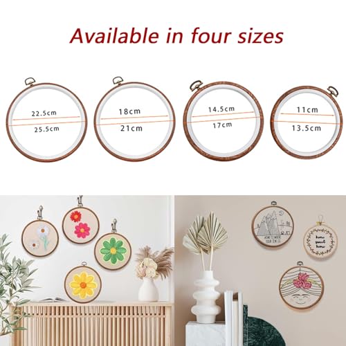 Joyangy 5-Pack 5 Inch Imitation Wood Embroidery Hoops for Cross Stitch - size: 5inch