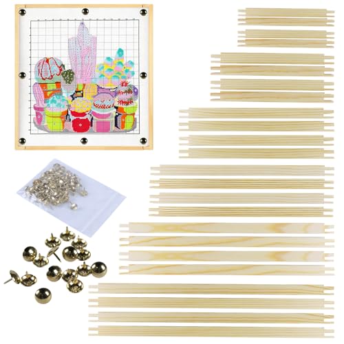 24pcs Needlepoint Stretcher Bars Kit,Canvas Frames for 6/8/10/12/14/16 Inch