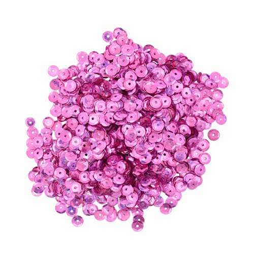 Mandala Crafts 6mm Cup Round Holographic Pink Sequins for Sewing Embroidery - color: Holographic Pink, size: 6mm Cup Sequins