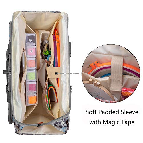 Yarwo Embroidery Project Bag with Multi Pockets for Cross Stitch Supplies - color: Dandelion