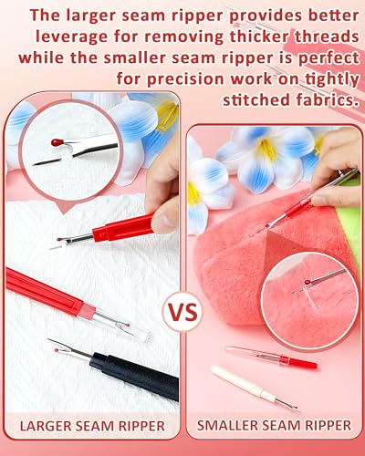 FIVEIZERO Seam Rippers for Sewing – 2 Big and 2 Small Stitch Remover Tools, Thread Ripper, Embroidery Removal Tool with Thread Snips - size: Basic Edition