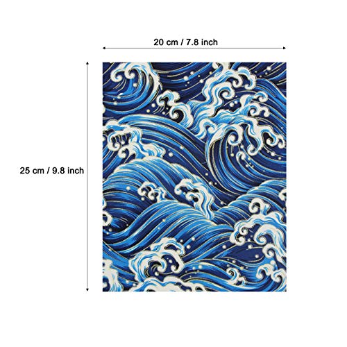 aufodara 10Pcs Cotton Craft Fabric Patchwork Bundle 20x25 cm, Japanese Style Printed Floral Beautiful Gold Patterns Bronzing Cloth for Sewing Quilting DIY Artcraft Handwork (Navy, Blue) - color: Navy, Blue