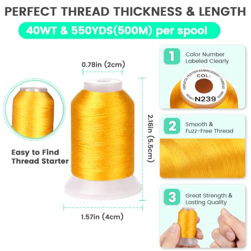 New brothread 30 Colors Polyester Embroidery Machine Thread - Assortment 2 - color: Assortment-2