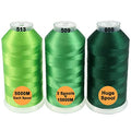 New brothread Huge Spools Embroidery Machine Thread -Different Greens - color: 3xDIFFERENT GREENS