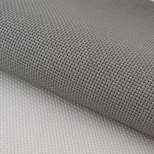 KCS one piece 19" x 28"(48cm x 72cm) 18CT Counted Cotton Aida Cloth Cross Stitch Fabric (Medium Grey) - color: Medium Grey
