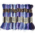 18 Skeins 6 Strands Blue Cross Stitch Thread Variegated Gradient Embroidery Floss Needlepoint Friendship Bracelet String Yarn Threads Bulk for Hand Sewing Bracelets Needlecraft Stitching DIY - color: Blue