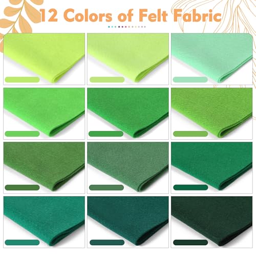 HaoFeiJH 6Pcs Felt Sheets 8"x20" (Earth Neutral 12pcs) - color: Earth Neutral 12pcs
