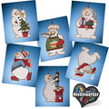 Snow Fun Snowmen Beaded Counted Cross Stitch Kits, Set of 6 - Mill Hill Ornament Kits 2021 - Plus Decorative Needleworker Sticker