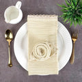 FINGERCRAFT Lace Cloth Napkins, Cotton Gauze, Set of 12, 20x20 Inch,Beige - color: Beige Gauze, size: 20" x 20" (Set of 12)