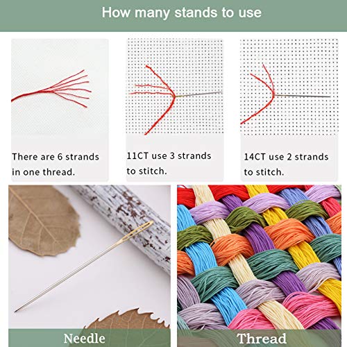 Artvxeay Stamped Cross Stitch Kits Beginners Full Range of Embroidery Starter Kits for Adults Printed Cross Stitching DIY Needlepoint Kit 11CT- The Underwater World 16x20 inch - color: Color51