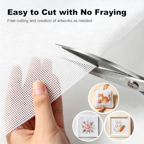 Needlepoint Canvas 18 Mesh, 20" x 18" Cotton Blank Canvas - color: White 18 Mesh 20*18in 1pcs