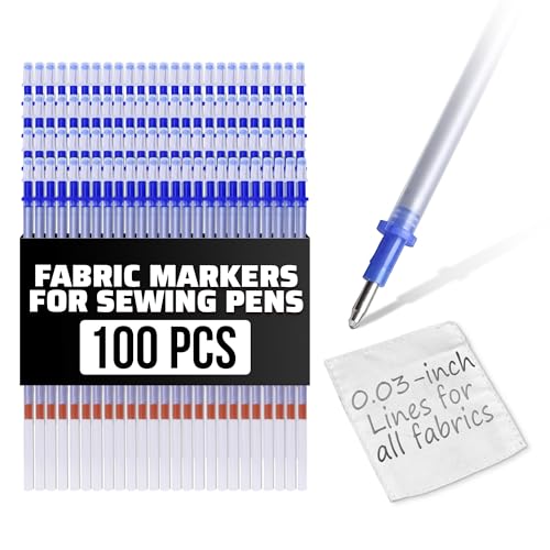 100 Pcs Silver Fabric Pen Refills, Erasable Upholstery Marking Pen