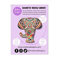 Meloca Designs Mandala Elephant Needle Minder for Cross Stitch, Embroidery, Sewing, Quilting, Needlework and Haberdashery