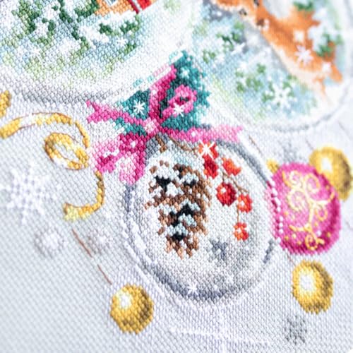 Wizardi Counted Cross-Stitch Kit A Christmas Fairy Tale 100-247 Magic Needle. Counted Cross Stitch for Beginners and Advanced - color: A Christmas Fairy Tale