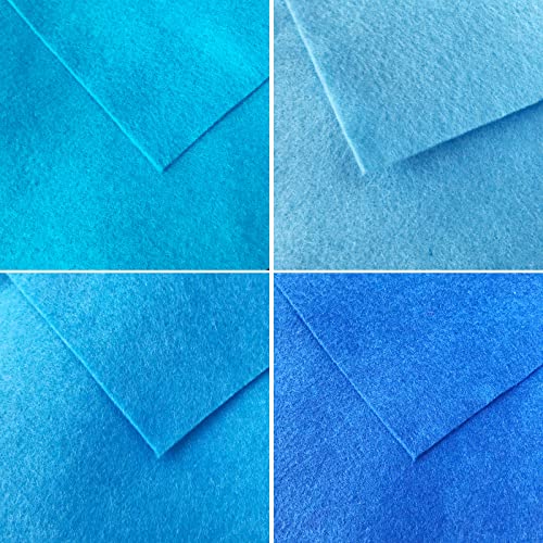 7pcs 18" X 18" 1.4mm Thick Soft Felt Nonwoven Fabric Sheet Pack DIY Craft Patchwork Sewing Square Assorted Colors (Blue Series) - color: Blue Series