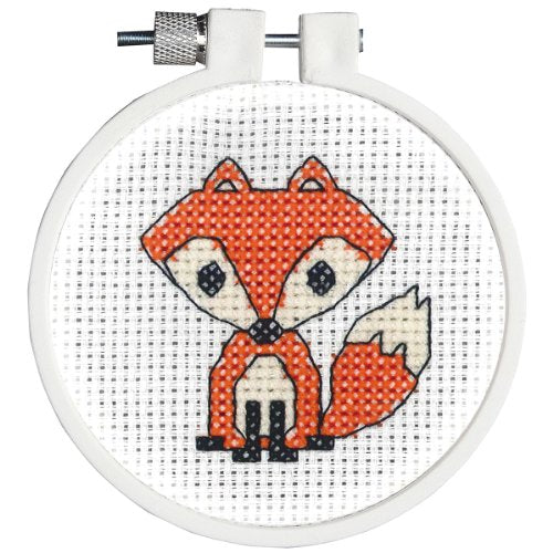 Janlynn 21-1755 Kid Stitch 11 Count Fox Mini Counted Cross Stitch Kit, 3-Inch