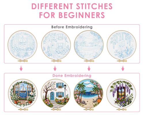 TINDTOP Embroidery Kit for Adult, Embroidery DIY Starter Kit - color: Window