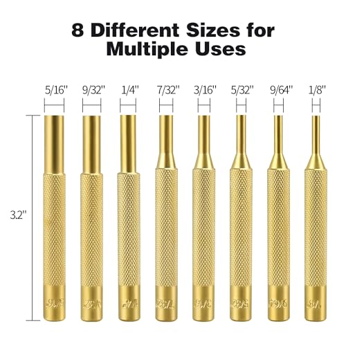 22pcs Pin Punch Set, Including Universal Block, Brass Pin Punches