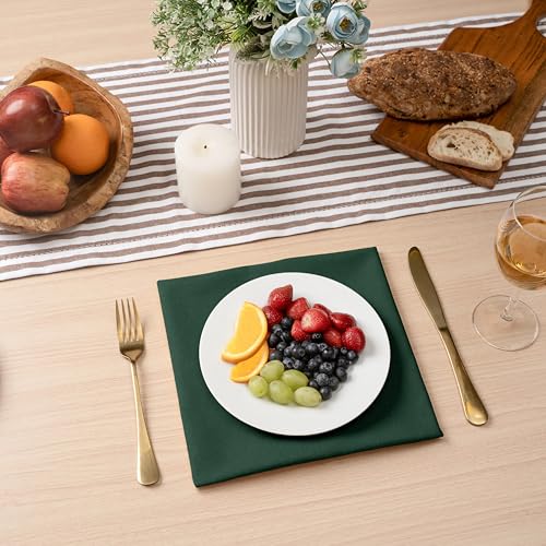 Blue Needles Solid Cloth Napkins 100% Cotton Set of 6-18 x 18 Inches - color: Forest Green, size: 18" x 18" (Set of 6)