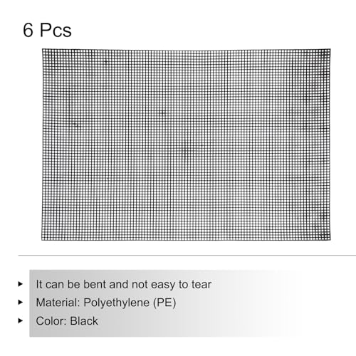 MECCANIXITY 6pcs 16.5"x24" Plastic Mesh Canvas Sheet 6 Count Needlepoint Blank Canvas for Embroidery Knit Crochet Acrylic Yarn Crafting, Black - size: 16.5"x24"