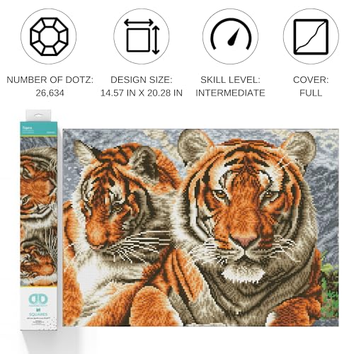 DIAMOND DOTZ Tigers Animal Diamond Painting Kit for Adults with Gems