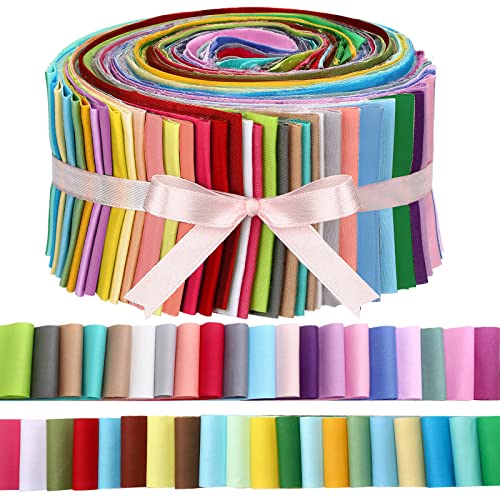 Tegeme 40 Pcs 2.55" Solid Color Jelly Fabric Strips for Quilting Clearance - color: Solid Style