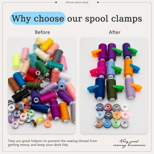 100pcs 4 Colors Silicone Sewing Bobbin Holder Clips - color: 4color-100pcs