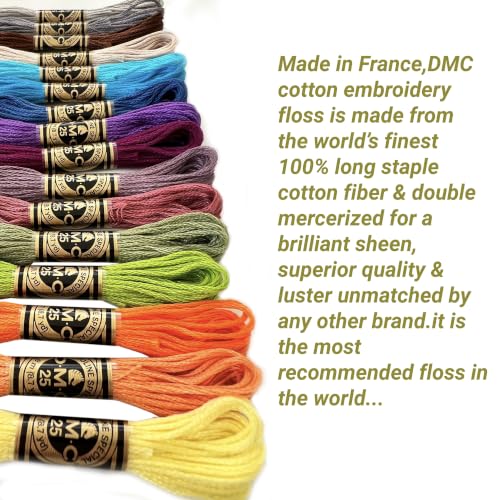 DMC Embroidery Floss Set,Special Selection Pack Bundle with Needles Size24.